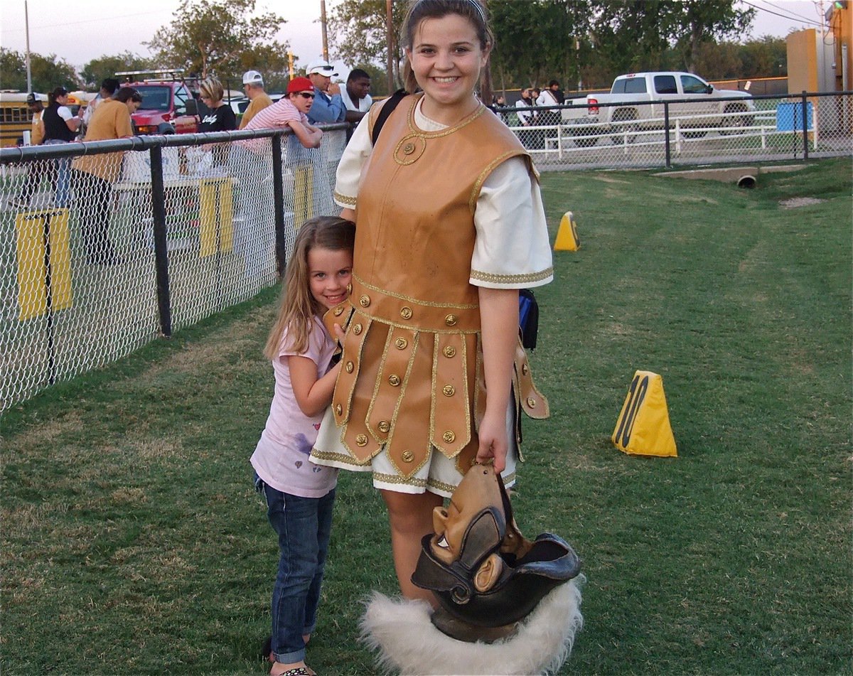 Image: Gladiator mascot Reagan Adams and her little sister, Mia.