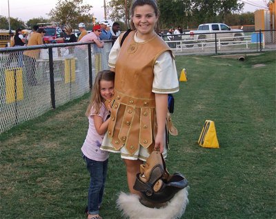 Image: Gladiator mascot Reagan Adams and her little sister, Mia.