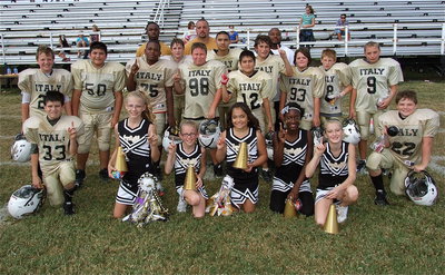 Image: The 2012 IYAA A-Team Gladiators, their coaches and cheerleaders are headed into the playoffs!