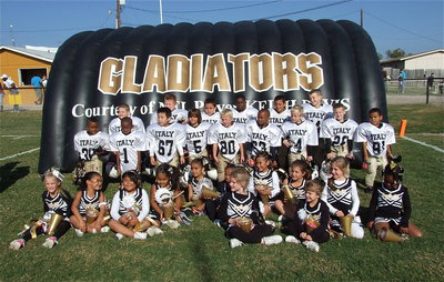 Image: The IYAA C-Team Gladiators and cheerleaders win 24-0 over Hubbard.