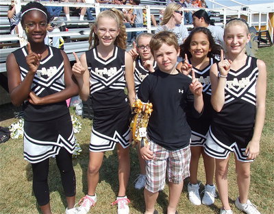 Image: Some guys just know how to live…Bryce DeBorde poses with A-Team cheerleaders Sha’Niaya Johnson, Taylor Boyd, Madelyn Chambers, Hannah Carr &amp; Courtney Riddle.