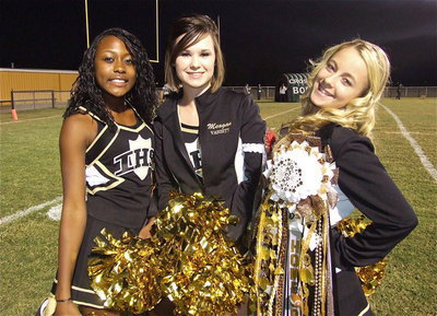 Image: Gladiator Cheerleaders K’Breona Davis, Meagan Hooker and Britney Chambers are enjoying Homecoming 2012.