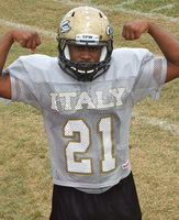 Image: Italy’s Jalarnce Jamal Lewis is all pumped up during Tuesday’s practice as the Gladiators prepare for district showdown with the Cayuga Wildcats. Both teams enter the matchup undefeated in district play.