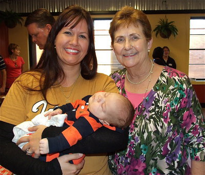 Image: Casey Hyles Holden and Wanda Scott, the wife of George Scott for which the scholarship dinner is held in honor of, are all about the students…past, present and future, including baby Tucker, son of Ashton Hyles Russ.