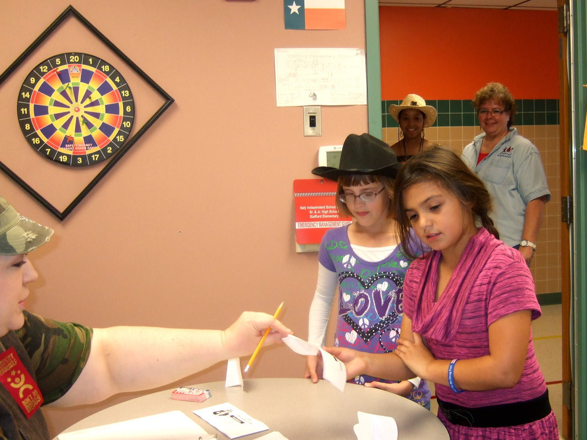 Image: Receiving their ballots.