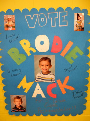 Image: Brodie says vote for me I am a strong leader.