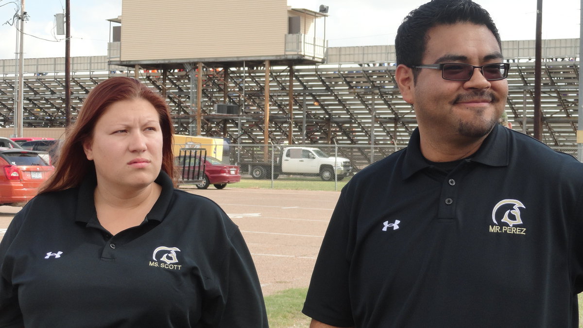 Image: Erica Scott and Jesus Perez await results.