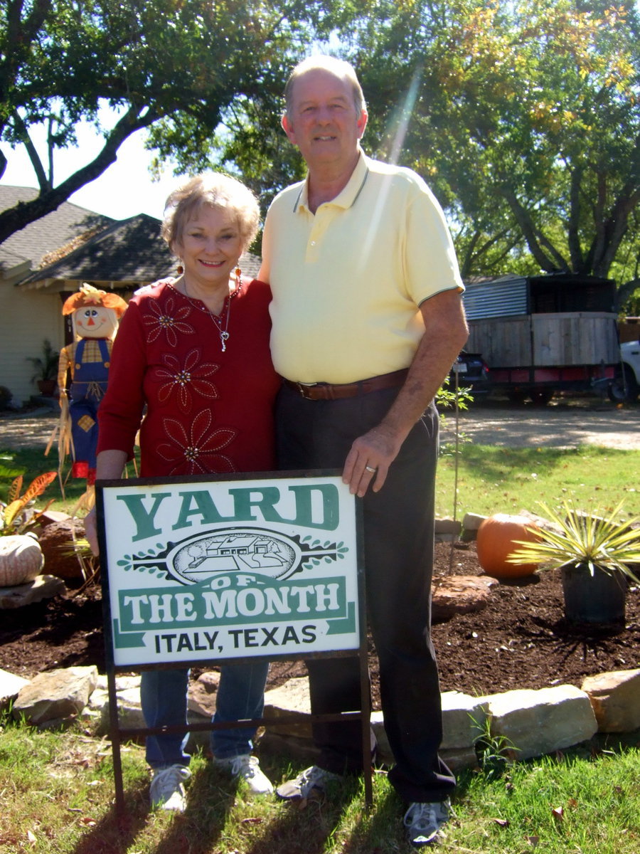 Image: Joyce and James Hobbs had the “Yard of the Month” for October.