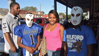 Image: Milford’s Bulldog Brothers Taron Smith and Ricky Pendleton strike fear on Halloween as they ask for treats.