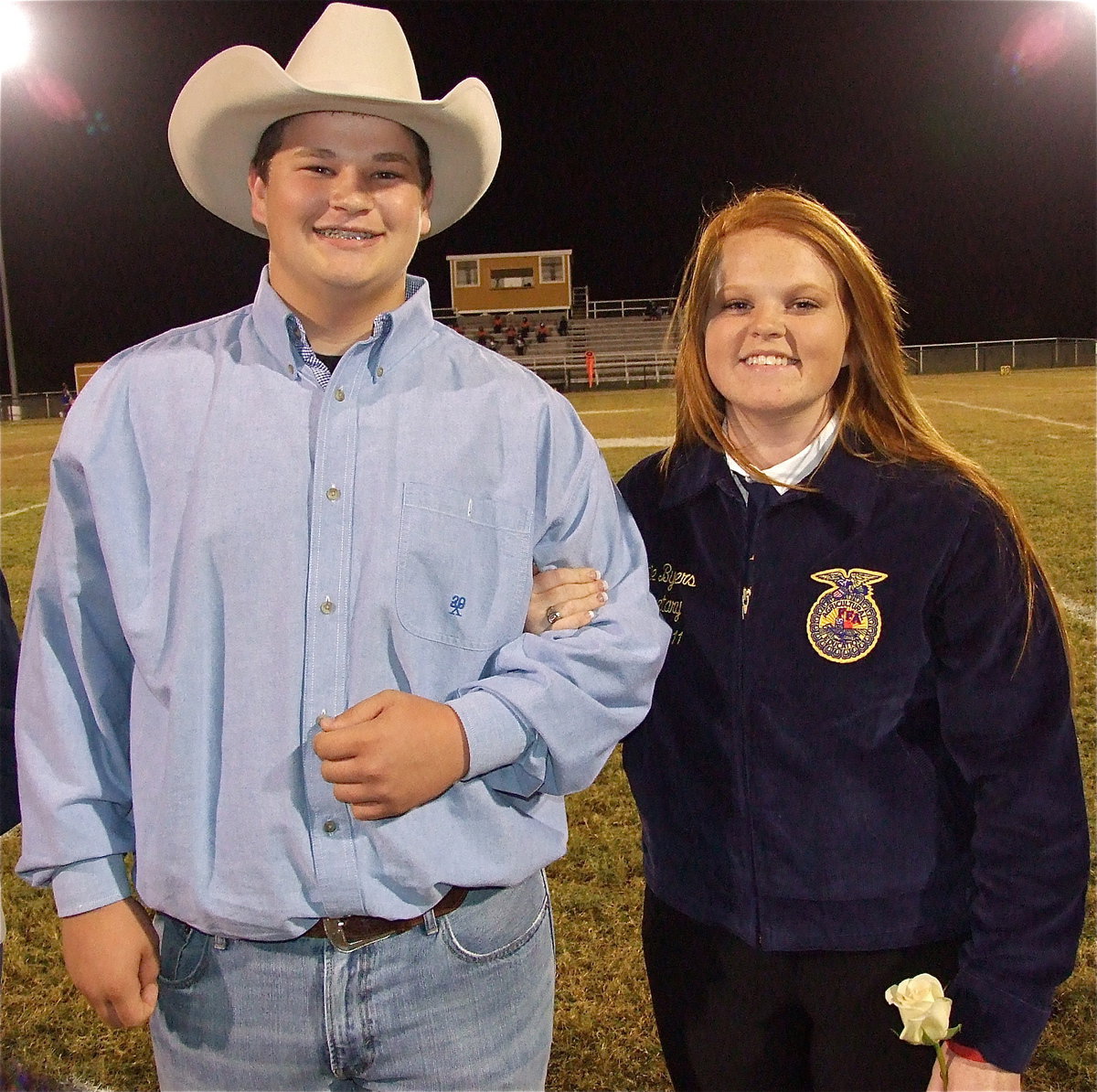 Image: Senior Lady Gladiator Katie Byers is escorted by her brother, John Byers. Katie, as well as being a member of the Italy FFA, was on the cross country team this year and will be playing softball. Katie plans to attend Stephen F. Austin University and become a registered nurse. Her most memorable athletic moment was when the softball team went 13 innings against Clifton and won!