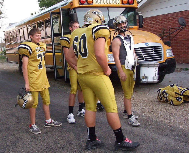 Image: Brandon Connor, Zackery Boykin, Kevin Roldan and Chase Hamilton suit up for the film.