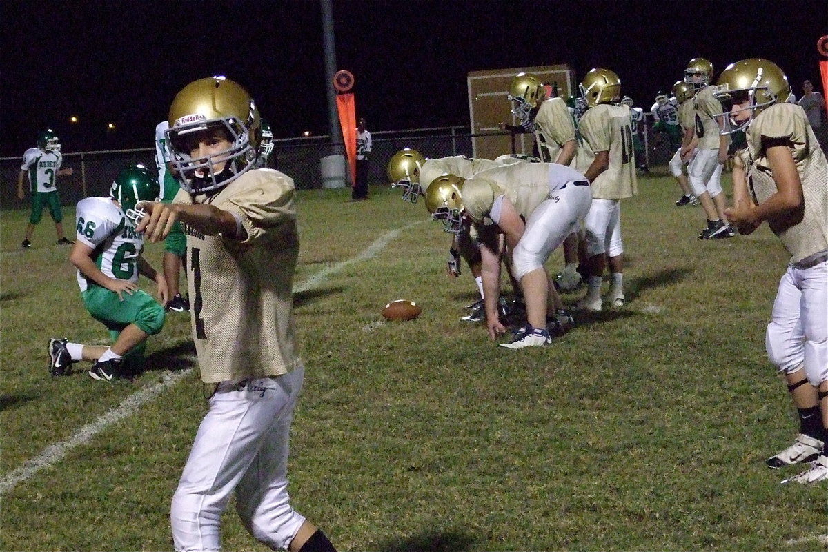 Image: Ty Hamilton(17) checks with the sideline official for alignment with Italy driving in the third-quarter.