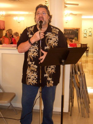 Image: Barry Wilsford sharing his wonderful talent of singing with residents, friends and family.