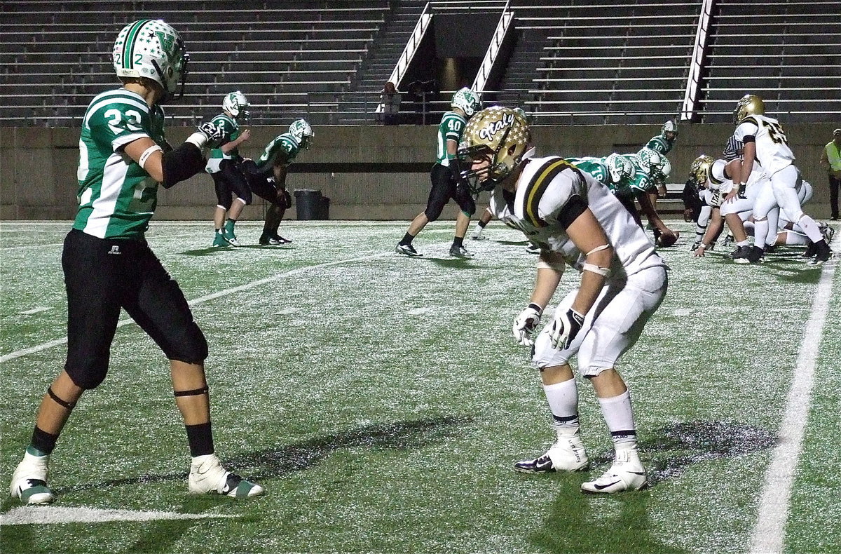 Image: Chase Hamilton(2) prepares to cover Valley View’s Josh Bridges(22).