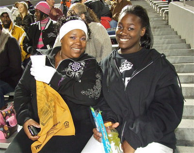 Image: Lala Wilson and daughter Taleyia Wilson are ready for the Gladiators to whoop the Eagles.