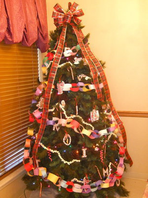 Image: This beautiful tree was decorated with handmade decorations by the residents!
