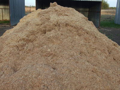 Image: Wood shavings for the animals were donated by Threet Pallet Company in Ennis.