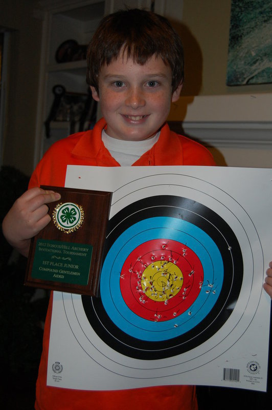 Image: Italy’s Hunter Hinz came home with a 1st place in the junior division of the Bosque Hill 4-H Archery Tournament.