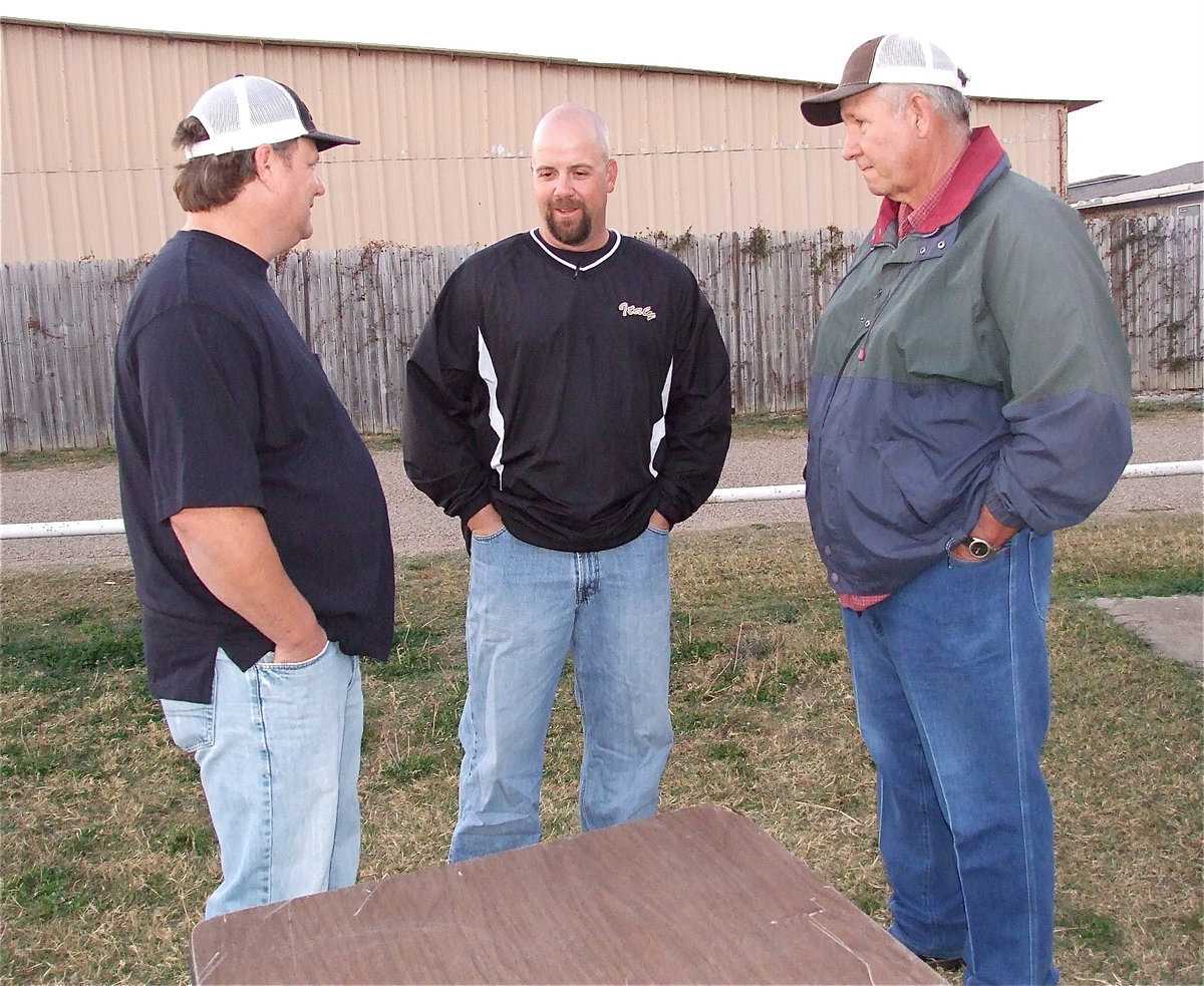 Image: Mr. Merimon and Mr. Cook talk about the upcoming game with Italy’s HFC/AD Hank Hollywood.