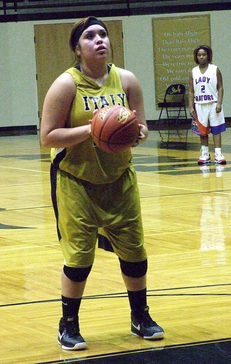 Image: Monserrat Figueroa(25) goes to the line and hits 1-of-4 from the stripe and finishes the game with 5-points.