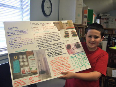 Image: Rocklin Ginnett (4th grade) placed 3rd for his project.