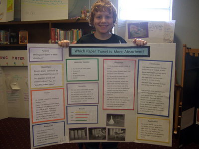 Image: Bryson May (5th grade) took 2nd place for his experiment.