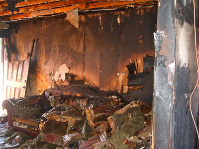Image: The fire completely destroyed the interior of the home.