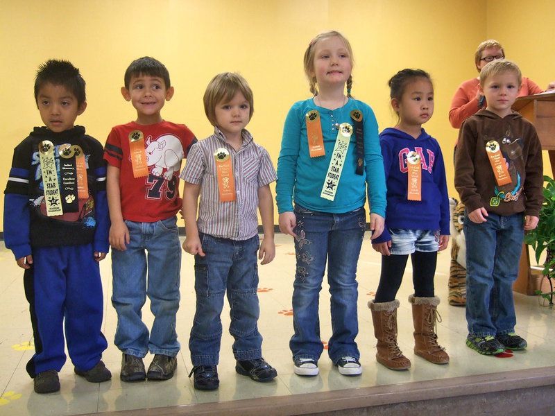 Image: Holley Spraberry’s Pre – K perfect antendance winners.