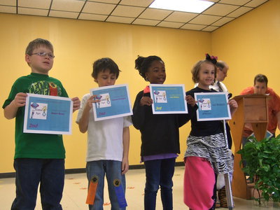 Image: These second graders placed first, second and third in the science fair for their projects.