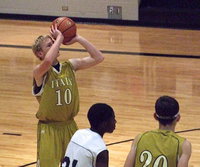 Image: JV Gladiator Cody Boyd(10) attempts a free-throw during Italy’s 59-24 defeat of the Itasca JV Wampus Cats.