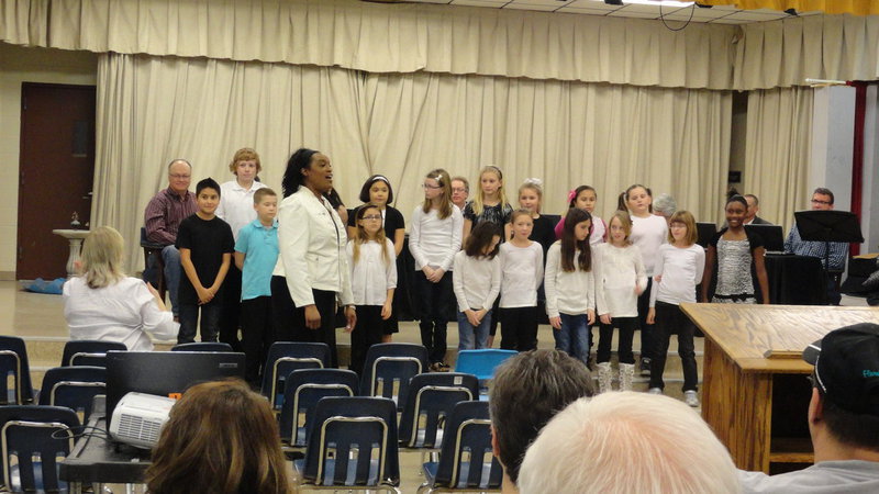 Image: Stafford Elementary choir performs at school board meeting.