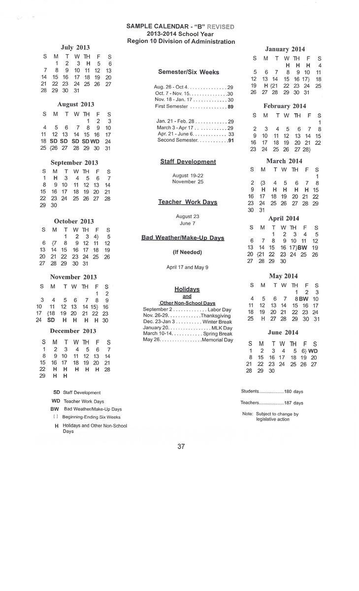 Image: 2013-2014 Italy ISD calendar