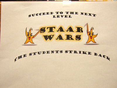 Image: This is the design they came up with using “The Students Strike Back” from Jesus’s design, “Succeed to the Next Level” from Anthony Chambers design and the “Star Students” from Karman’s design.
