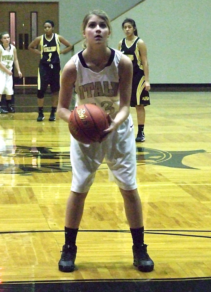 Image: Lady Gladiator Haylee Turner is all business at the free-throw line during an earlier season matchup against Triple A Academy at home in the dome.