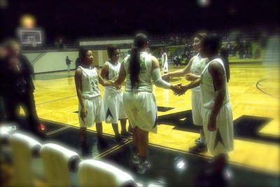 Image: Senior Lady Gladiator Alyssa Richards(24) is introduced during a home game as Richards looks forward to the playoffs.