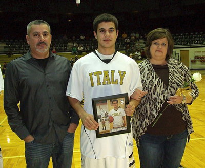 Image: Congratulations to senior Gladiator Reid Jacinto who is pictured with his parents Mark and Susan Jacinto.