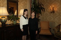 Image: Former First Lady, Laura Bush chose Italy High School senior Meagan Hooker to speak about her personal experiences with youth education programs that focus on the subjects of wildlife, natural resources, and conservation because of her continued involvement and dedication to these programs.