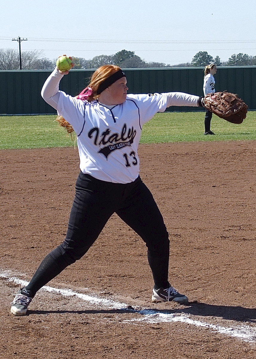 Image: Lady Gladiator third baseman Katie Byers(13) gets ready for the Lady Tigers.