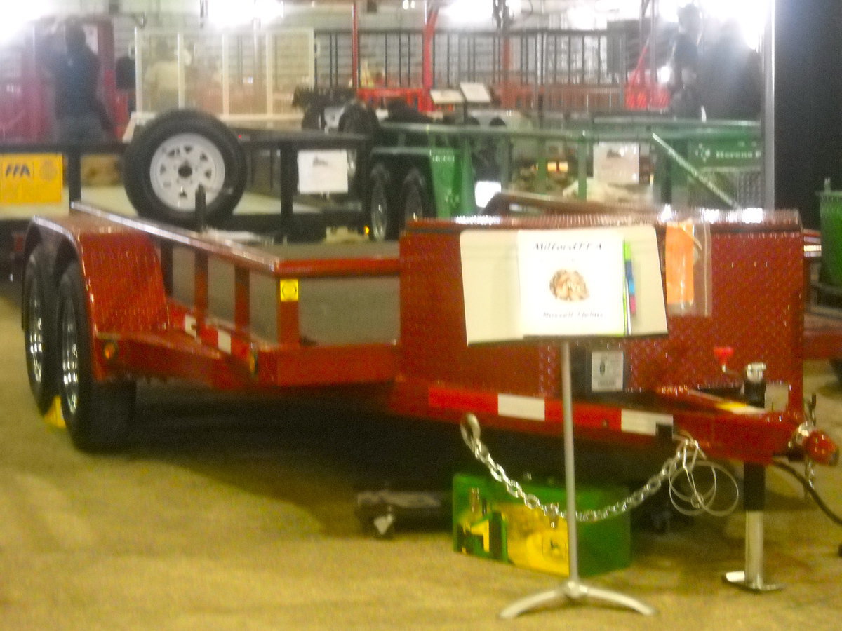 Image: Russell Helms eighth grade student won a blue ribbon and placed first in his class with a 14’ trailer he constructed.