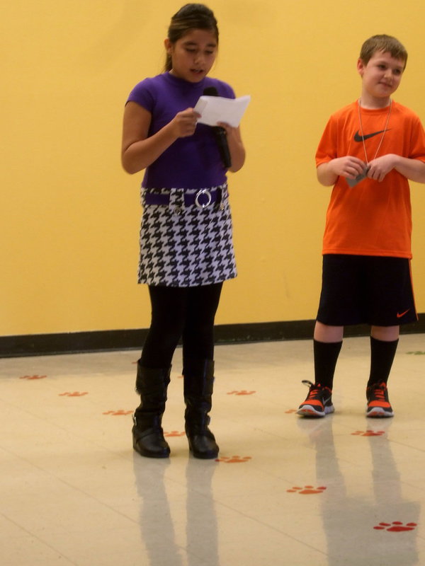 Image: Jennifer Solis and Bryce DeBorde read their “Who Am I ?”