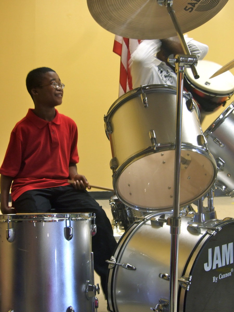 Image: David Williams on drums.