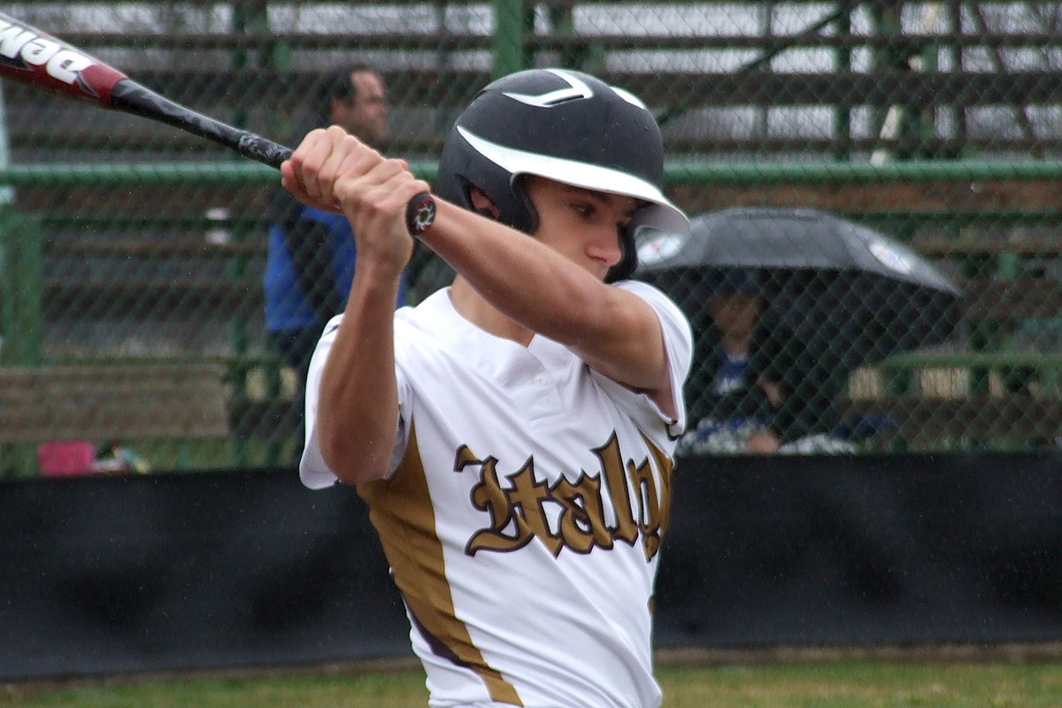 Image: Italy freshman Levi McBride(1) swings away during at bat against Whitney.