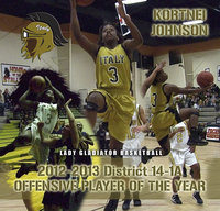 Image: Italy Lady Gladiator sophomore hoop star Kortnei Johnson(3) scored big during All-District voting to be named 2012-2013 Offensive Player Of The Year in District 14-1A.
Good players can fast break….Johnson fast breakaways leaving defenders in her wake.