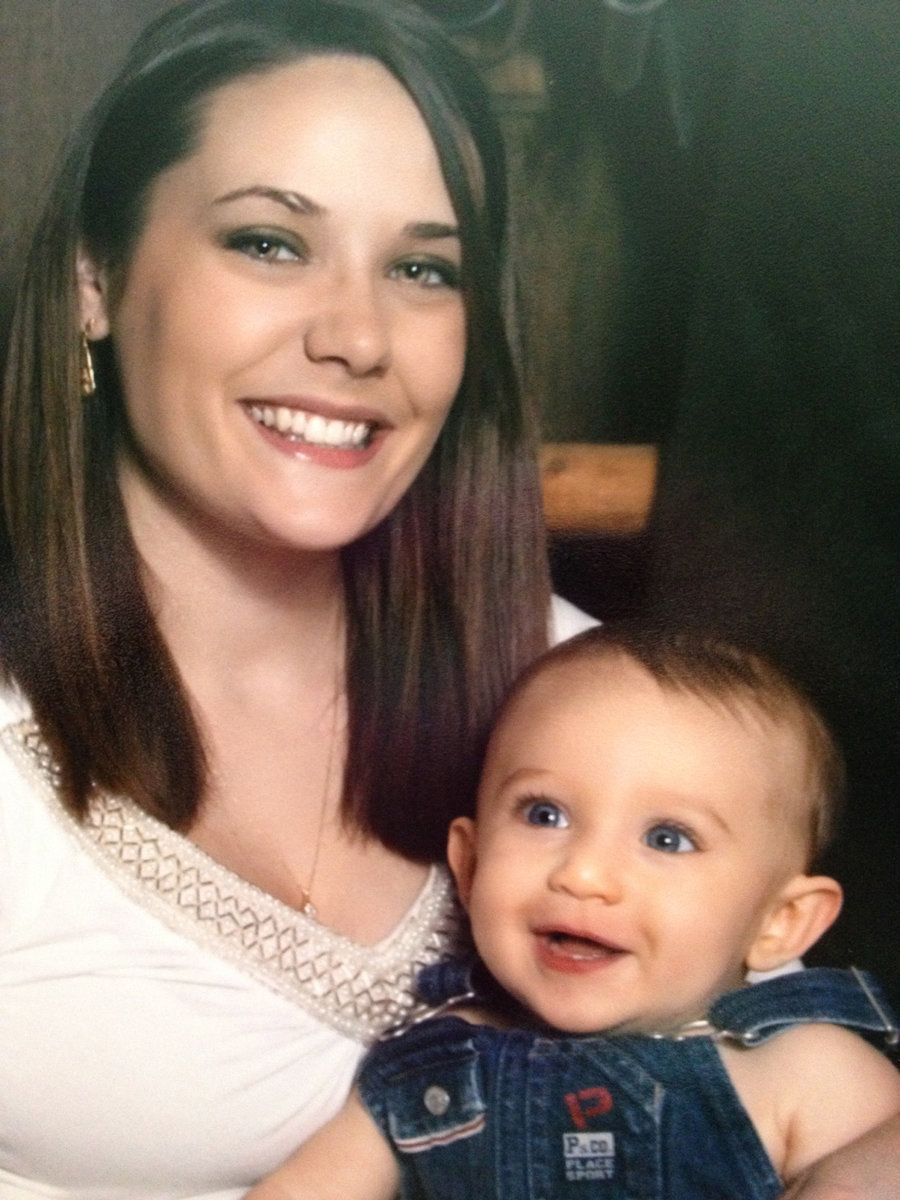 Image: Holly Simon Bradley holds baby James who was born healthy and happy.  Holly will be walking for the Make A Wish Foundation on April 6 in Irving.