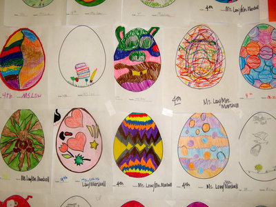 Image: Beautiful egg art by the fourth graders.