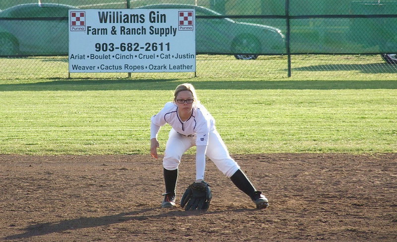 Image: Bailey Eubank(1) stays active before each pitch just in case.