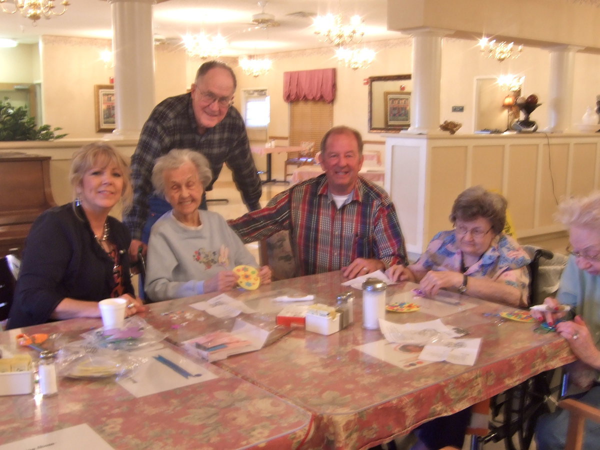 Image: James Hobbs (candidate for Mayor) joined in the craft fun at Trinity Mission.