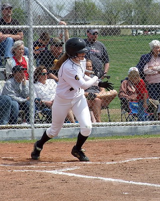 Image: Kelsey Nelson(14) is a hitter and contributes to Italy’s district controlling win over Frost.