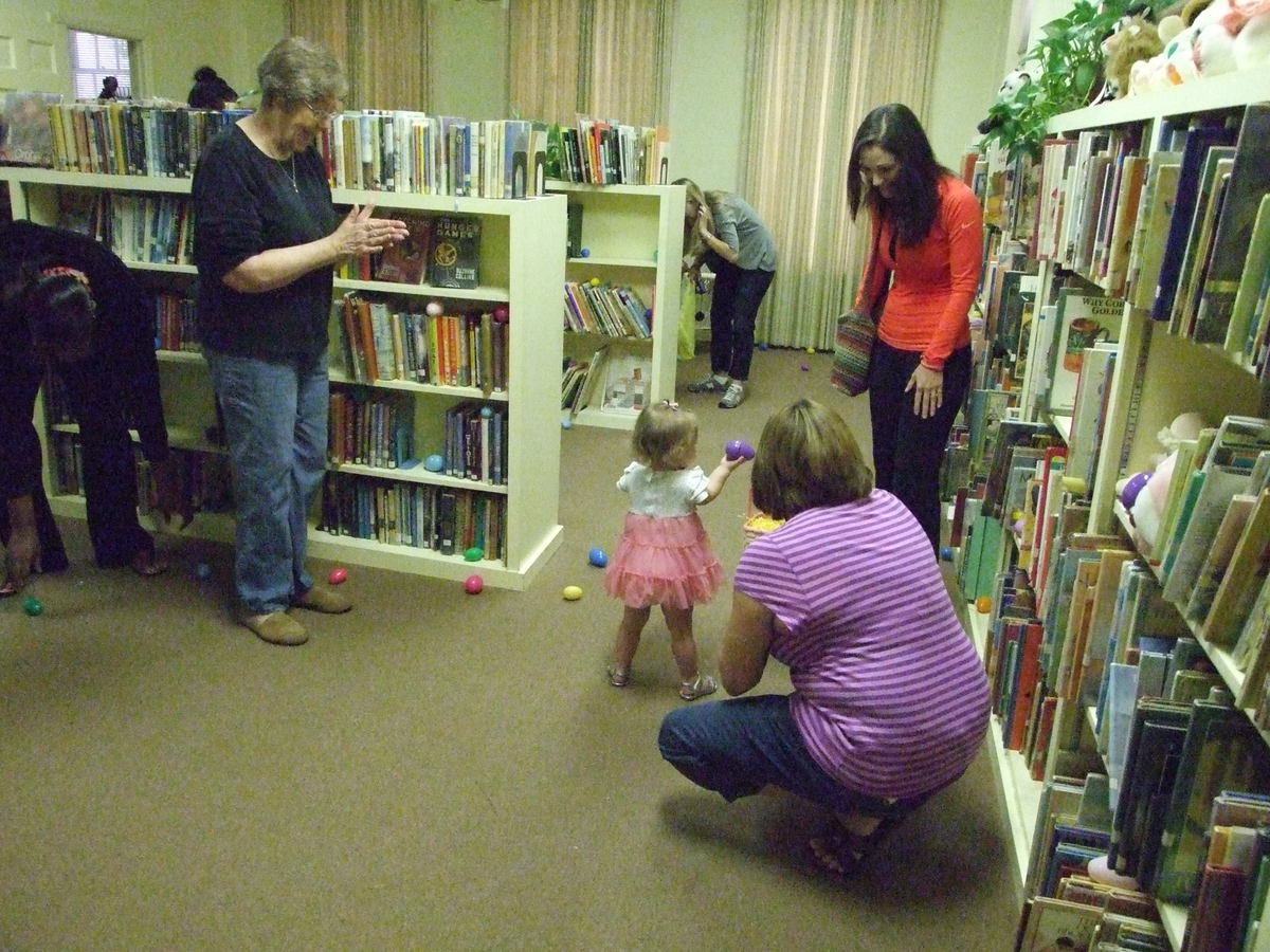 Image: Avery got encouragement from everyone when she found an egg.