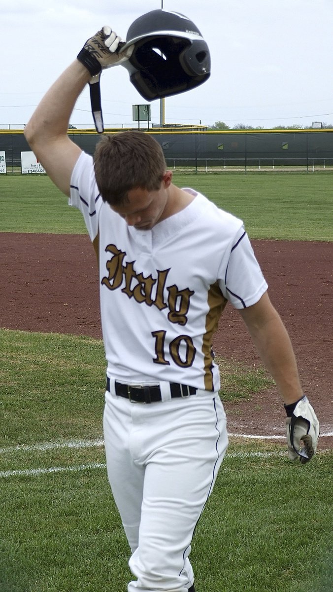 Image: The Gladiator of the hour, senior Chase Hamilton(10) comes thru for Italy by hitting a game winning RBI.